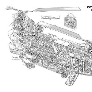 Boeing Vertol 234 Cutaway Drawing