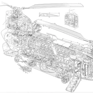 Boeing Vertol Chinook 234 Cutaway Drawing