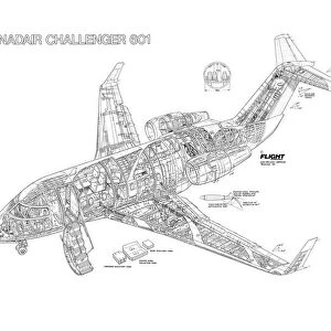 Bombardier Challenger 601 Cutaway Drawing
