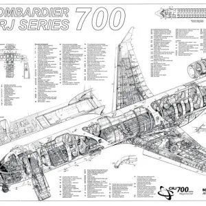 Bombardier CRJ700 Cutaway Poster