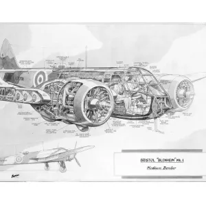 Bristol Blenheim Mk1 Cutaway Drawing