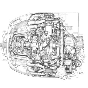 Bristol Centaurus Cutaway Drawing