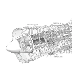 Bristol Olympus Turbine Cutaway Drawing