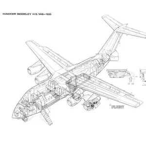 British Aerospace 146-100 Cutaway Drawing