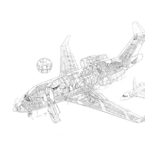 Canadair Challenger 601 AEW Cutaway Drawing