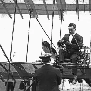 Captain Bertram Dickson on a Henry Farman