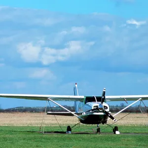 Cessna 206 and windsock