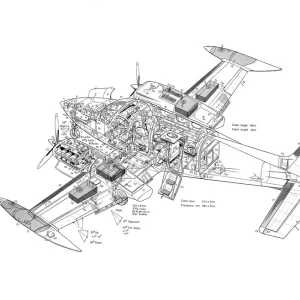 Cessna 340 Cutaway Drawing