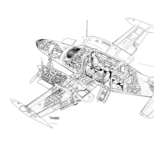 Cessna 421 Golden Eagle Cutaway Drawing