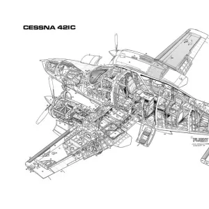 Cessna 421C Cutaway Drawing