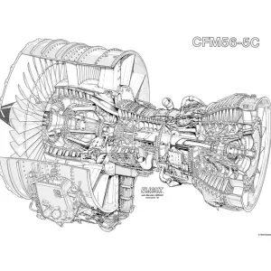 CFM56-5C Cutaway Drawing