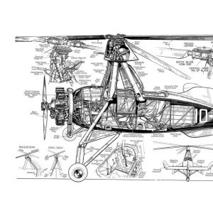 Cierva C130 Cutaway Drawing