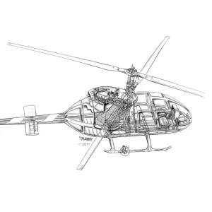 Cierva Twin 420 Cutaway Drawing