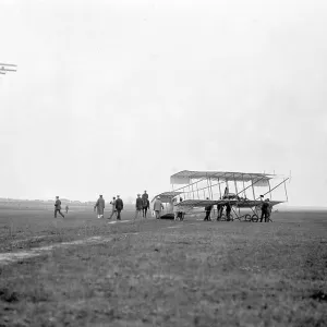 Claude Grahame-White flying Henry Farman