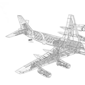 Convair CV-990 Cutaway Drawing