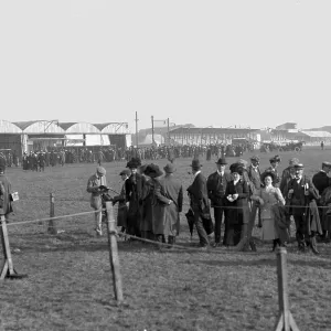 Crowds inspect the aircraft attending the Flying Meeting at Winter Gardens Flying Ground