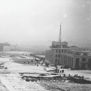 Croydon Airport in snow