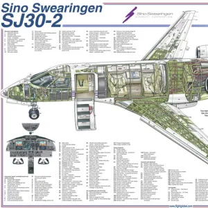 Cutaway Posters, Business Aircraft Cutaways, SJ30