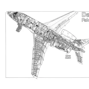 Dassault Falcon 2000 Cutaway Drawing