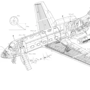 Dassault Fan Jet Falcon Cutaway Drawing