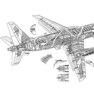 Dassault Mercure Cutaway Drawing