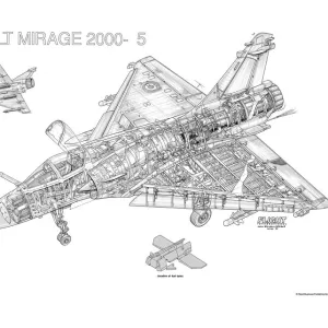 Dassault Mirage 2000-5 Cutaway Drawing