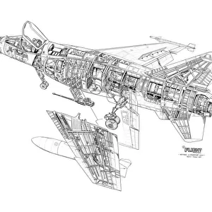 Dassault Mirage F1 Cutaway Drawing