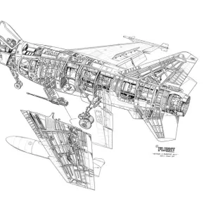 Dassault Mirage F1 Cutaway Drawing