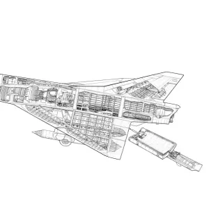 Dassault Mirage III Cutaway Drawing