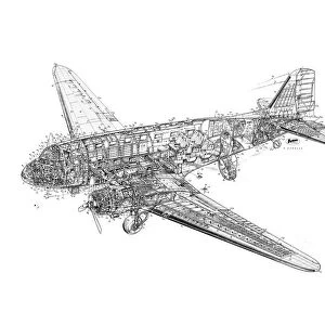 Douglas DC-3 Dakota Cutaway Drawing