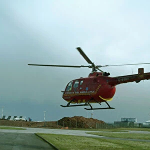 East Midlands Air Ambulance taking-off