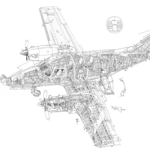 Embraer EMB-121 Xingu Cutaway Drawing