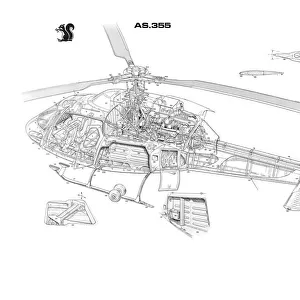 Eurocopter AS355 Twin Squirrel Cutaway Drawing