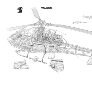 Eurocopter AS355 Twin Squirrel Cutaway Drawing