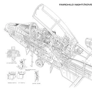 Fairchild A-10 night Cutaway Drawing