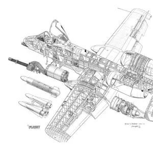 Fairchild A-10A Thunderbolt II Cutaway Drawing