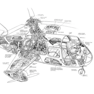 Fairey Gyrodyne Cutaway Drawing