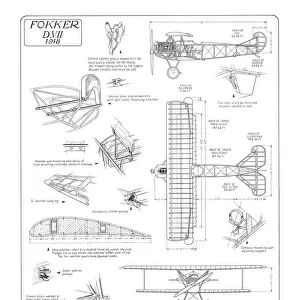 Fokker D. VII Cutaway Drawing