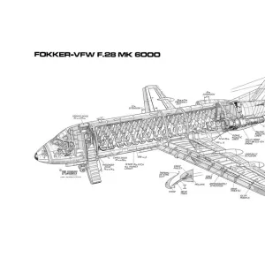 Fokker F-28 6000 Cutaway Drawing