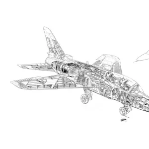 Folland Gnat Cutaway Drawing