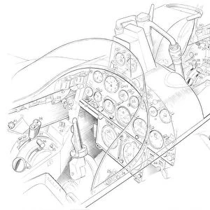 Folland Gnat Trainer Cockpit Cutaway Drawing