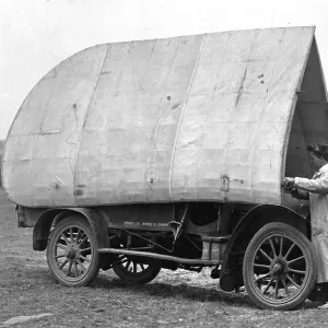 G. A. Barnes packs wings of Humber-Bleriot monoplane onto Humber car