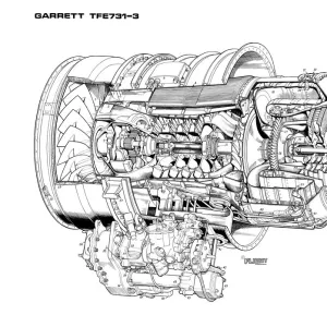 Garrett TFE731-3 Cutaway Drawing