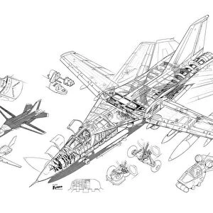 General Dynamics F-111 Cutaway Drawing