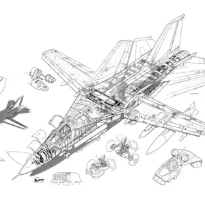 General Dynamics F-111 Cutaway Drawing