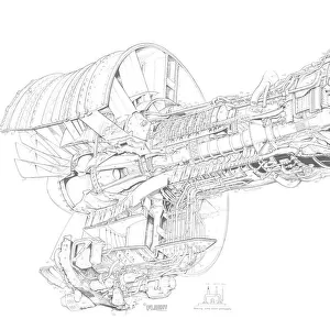 General Electric CF6-50 Cutaway Drawing