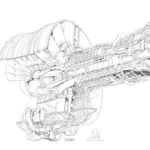 General Electric CF6-50 Cutaway Drawing