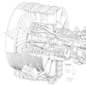 General Electric CFM 56-2 Cutaway Drawing