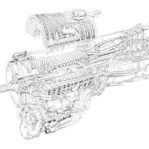 General Electric T64 Cutaway Drawing