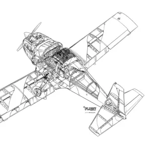 Grumman American a1 Yankee Cutaway Drawing